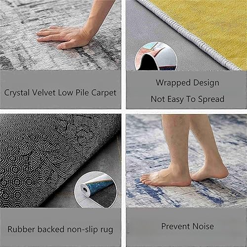 Miniatura 5 de Alfombra rústica vintage de 3 x 4 pies, tapete de oso negro, tapete de animales salvajes, antideslizante, lavable, para sala de estar, dormitorio,