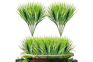 10 Pack Artificial Grass Plant, Faux Wheat Grass, UV-Resistant Outdoor Plants for...