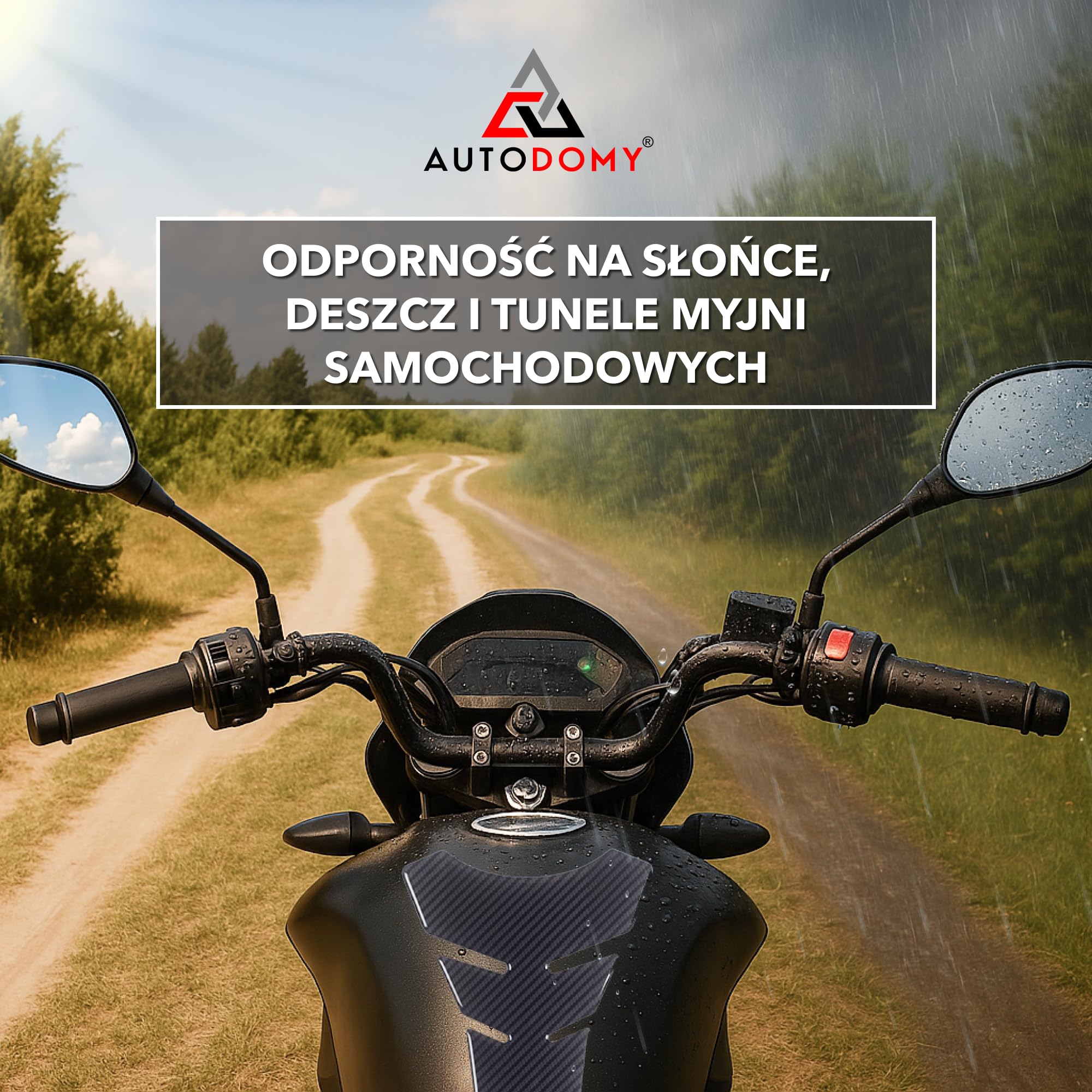 Autodomy Ochrona Zbiornika Paliwa Motocykla Węgiel V1 20x12,5 cm | Ochrona Zbiornika Motocykla Odporna na Deszcz i Słońce | Naklejka Zbiornika Pasująca do Każdego Modelu | Motocyklowa osłona zbiornika odporna na deszcz i słońce | Naklejka na zbiornik 20 x