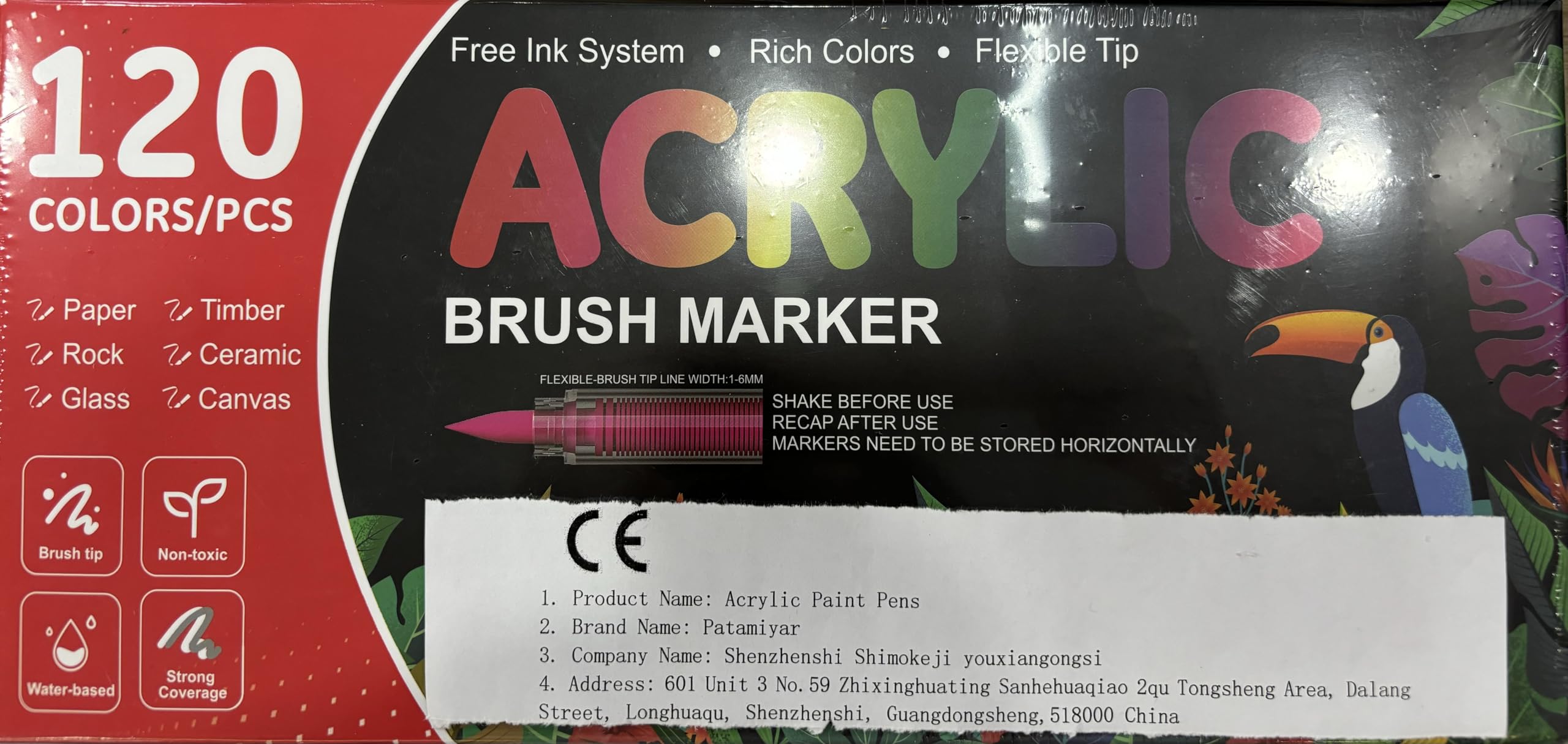 120 Colori/Pcs Pennarelli Acrilici, Pennarelli Acrilici Brush Pen, Pennarelli a Base d'Acqua con Punta a Pennello da 1-5 mm per Pittura su Roccia, Vetro, Ceramica, Carta, Legno e DIY