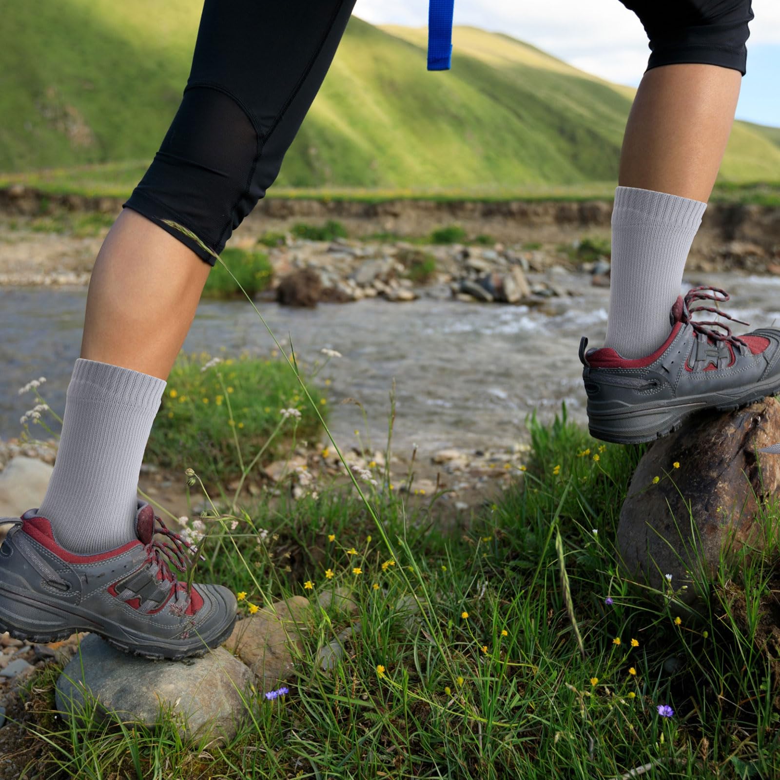 Jiuguva 4 Paar wasserdichte Socken, Unisex, wasserdicht, atmungsaktiv, Outdoor, Wandern, Waten, Angeln, Socken für Männer und Frauen