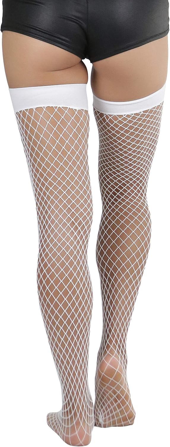 ToBeInStyle Women’s Nurse Doctor Thigh High Stockings w/Red Cross Medical Patch Opaque & Fishnet Cosplay Costume