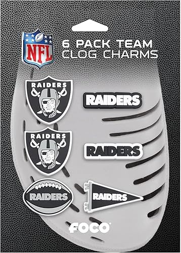 Vista 5 de FOCO Paquete de 6 dijes unisex para adultos, con logotipo del equipo de la NFL
