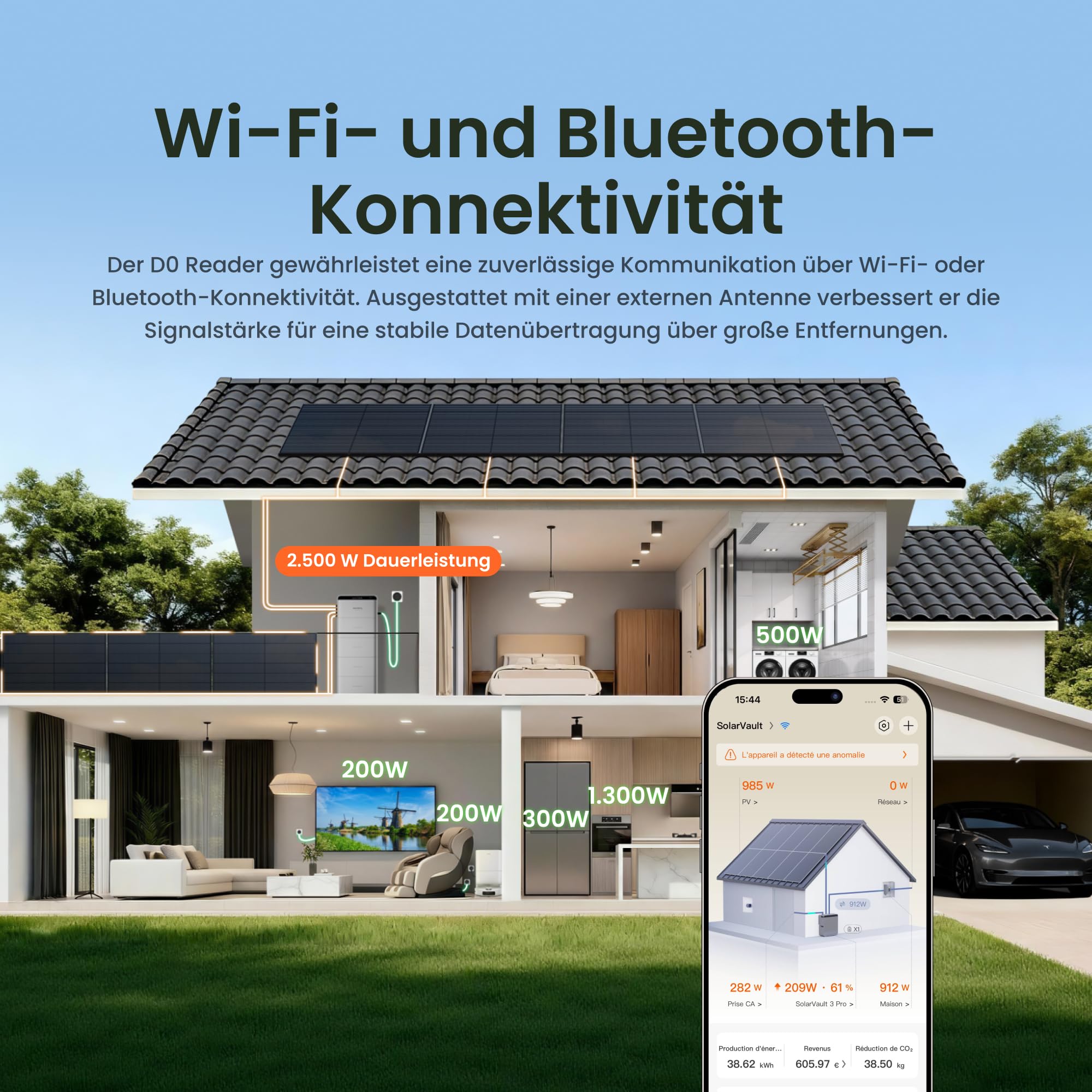 Jackery D0 Smart Meter, D0-Lesekopf für IR-fähige Stromzähler, Echtzeit-Energieüberwachung per App, Wi-Fi & Bluetooth, magnetische Installation, kompatibel mit Jackery SolarVault 3 Serie