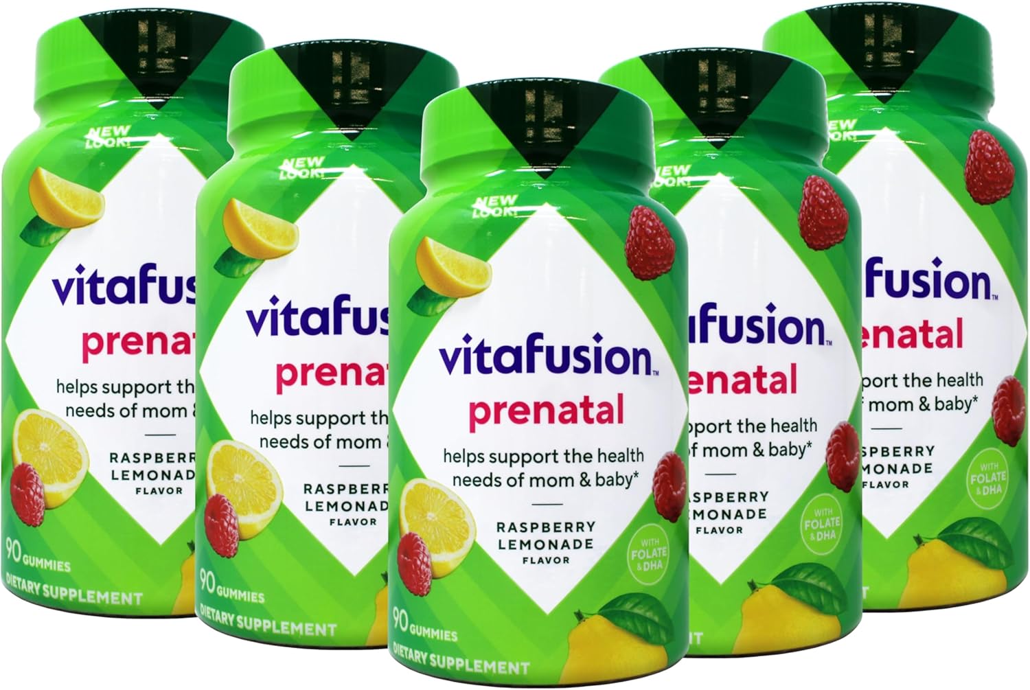 Vitafusion Prenatal, Gummy vsojm Vitamins, 90 Count (5 Pack)