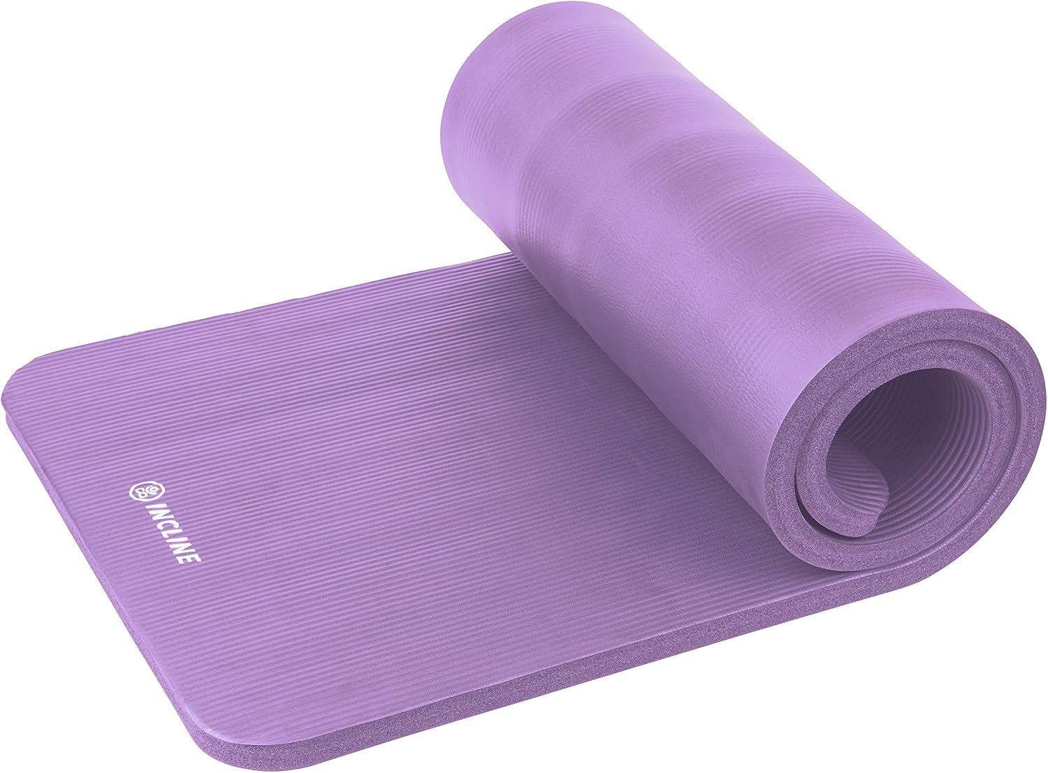 Incline Fit Exercise Mat Ananda 1" Extra Thick Exercise Mat with Strap - Non Slip Workout Mat for Yoga, Pilates, Stretching, Meditation, Floor & Fitness Exercises, Orchid