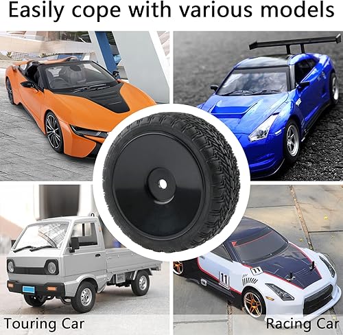 Miniatura 6 de Rchobbytop Juego de 4 ruedas hexagonales de 0.472 in y neumáticos con tuercas de seguridad y llave para RC 110 On Road Racing Touring Car