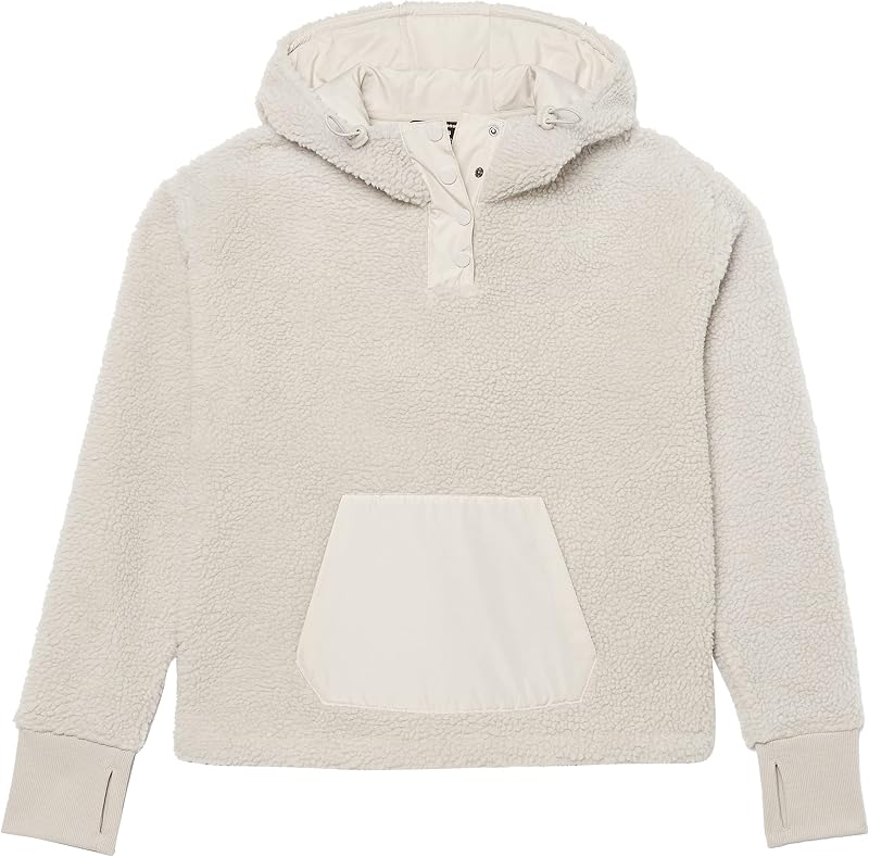 Amazon Essentials Women's Teddy Fleece Quarter Button Hooded Jacket