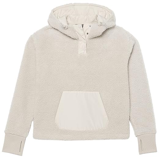 Amazon Essentials Women's Teddy Fleece Quarter Button Hooded Jacket (Available in Plus Size)