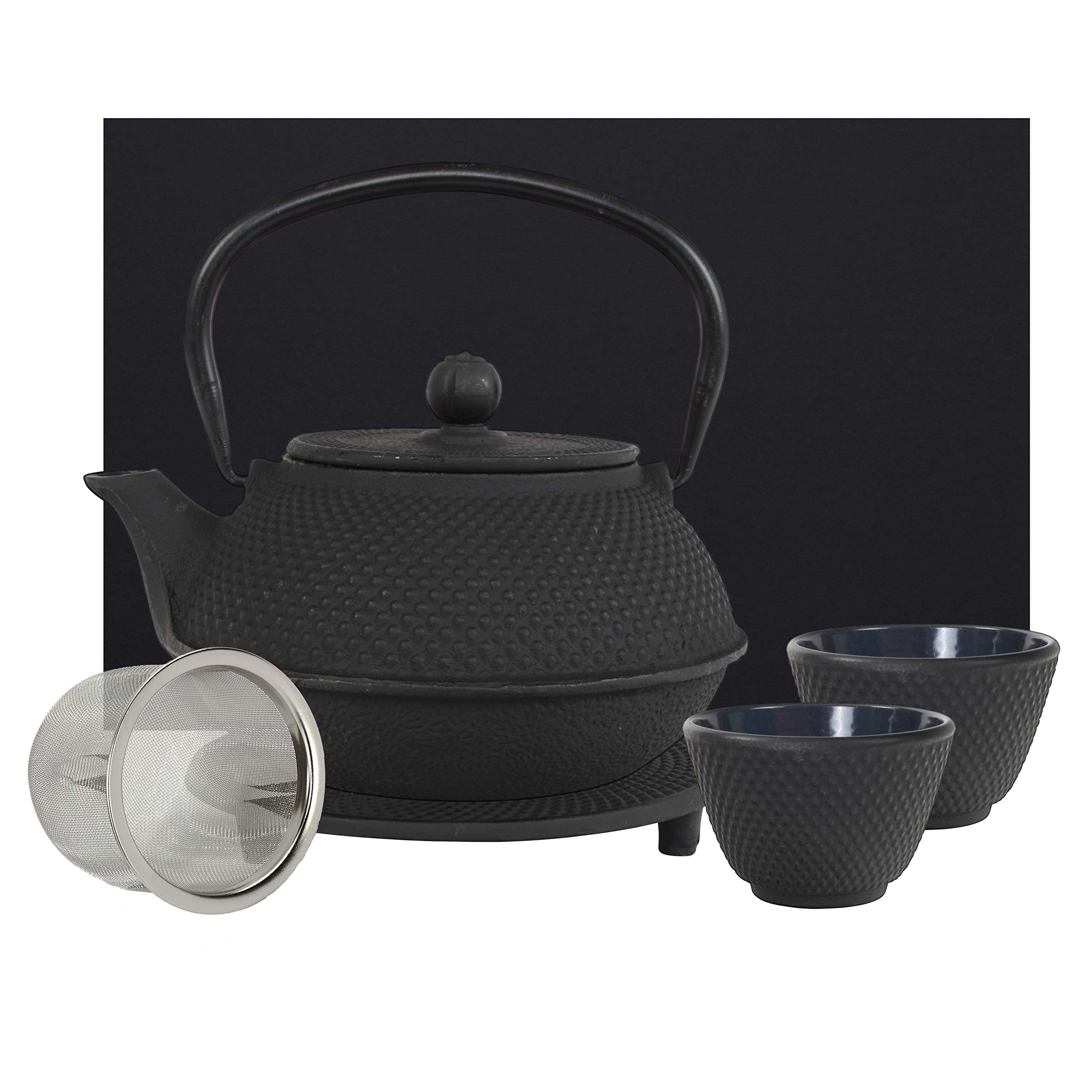 Théière En Fonte Kambin 1.2L Avec Passoire - Intérieur émaillé, Garde-chaleur, Style Asiatique