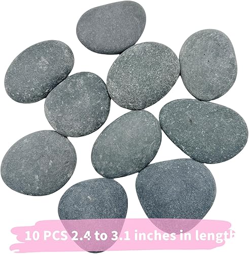 Miniatura 2 de Lifetop 10 rocas de pintura grandes, rocas planas y suaves para manualidades, decoración, rocas negras para pintar, seleccionadas a mano para pintar