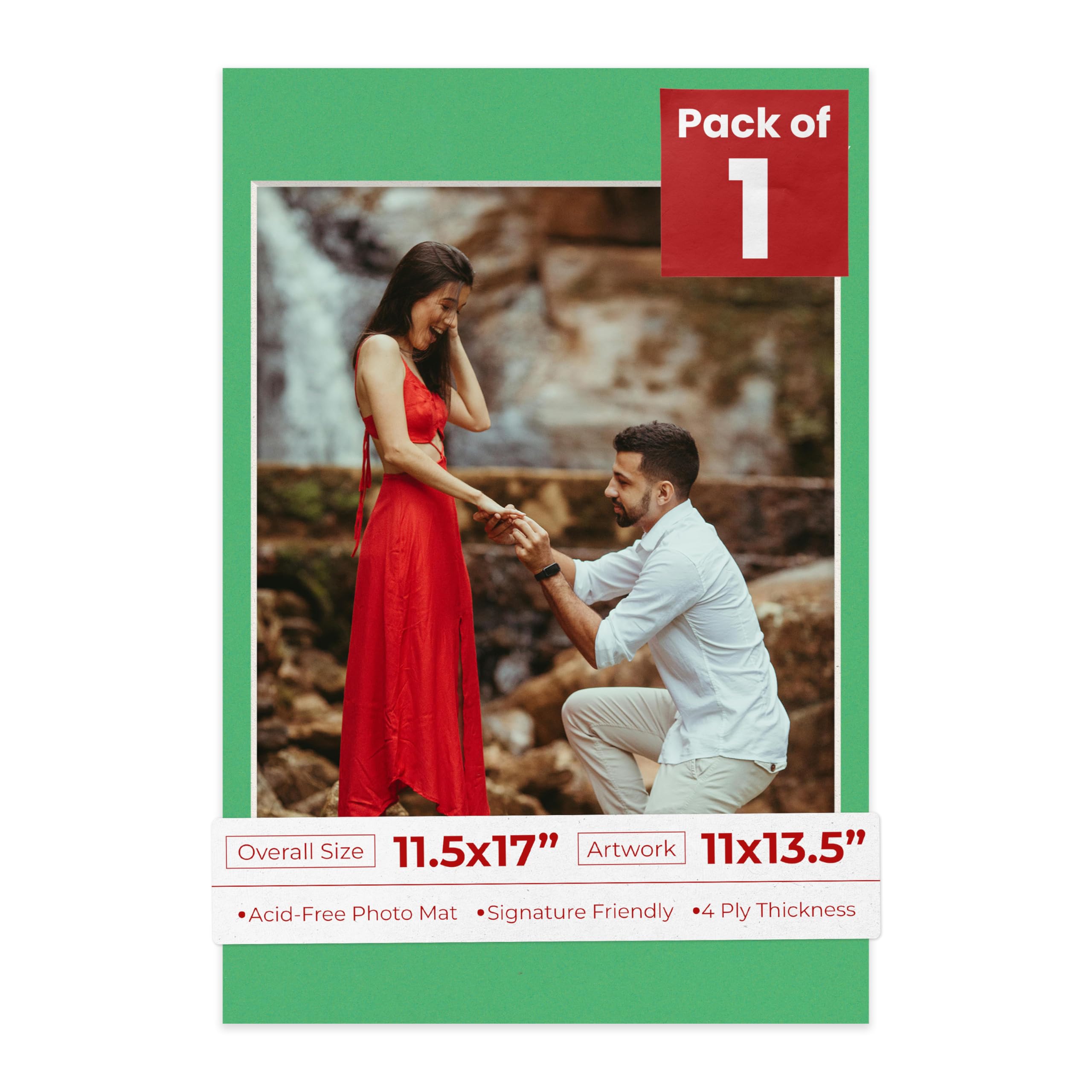 11.5x17 Mat Bevel Cut for 11x13.5 Photos - Acid Free Bright Green Precut Matboard - For Pictures, Photos, Framing - 4-ply Thickness-image-36