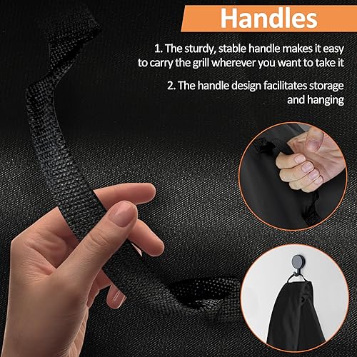 Vista 39 de Cubierta para parrilla Weber SmokeFire EPX6 de 65 pulgadas para parrilla de pellets de leña, resistente al agua, para exteriores, accesorios