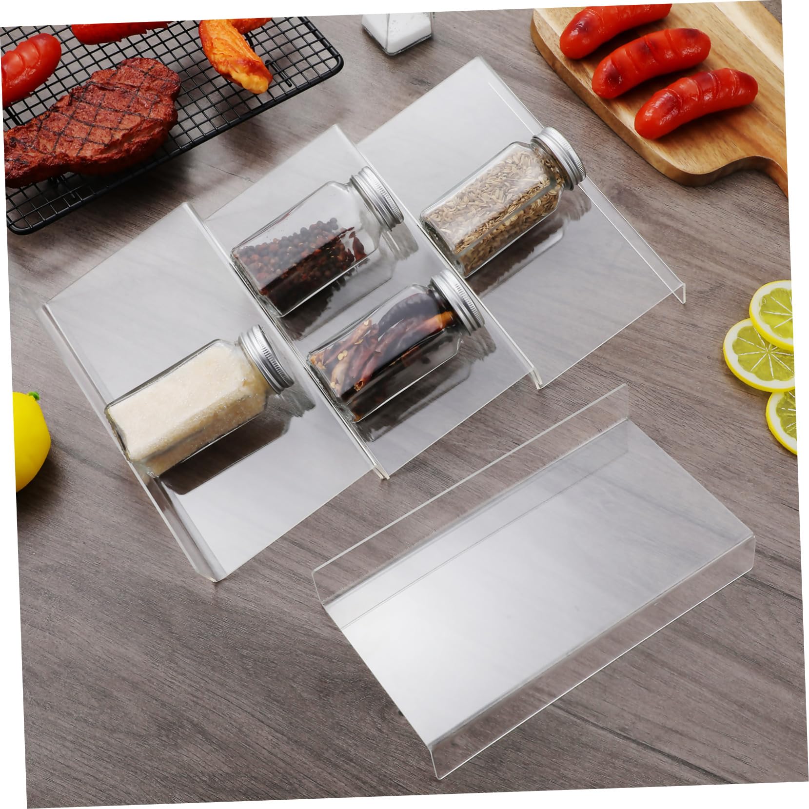 Ausziehbarer Gewürzschubladen Organizer 4 Stück aus Acryl