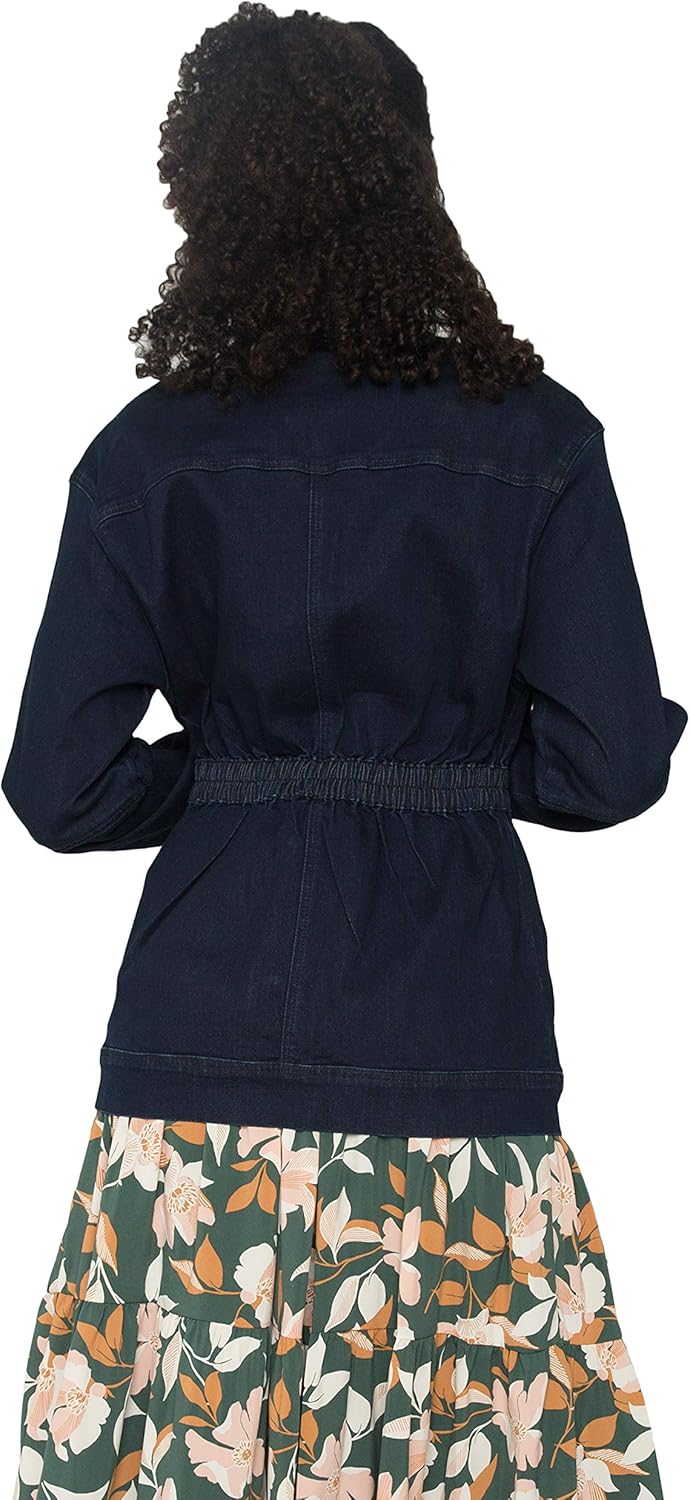 Standards & Practices Women's Dark Stone Wash Denim Utility Anorak Jacket