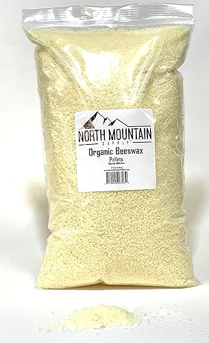 North Mountain Supply Pellets de cera de abeja orgánica 100% pura certificada, ideal para productos de cuidado personal y fabricación de velas,