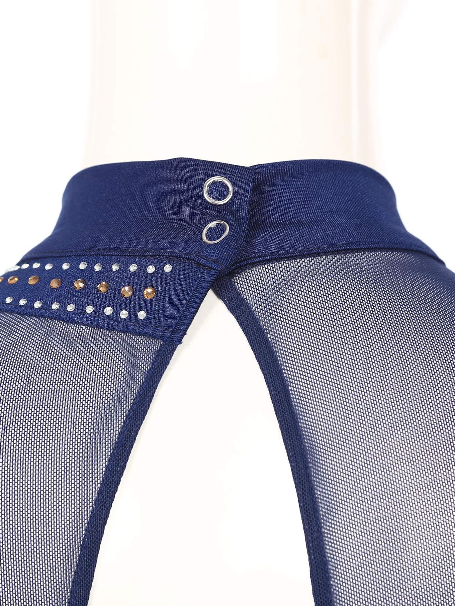 Aislor Maillot De Patinaje Artístico Mujer Mono Sin Mangas De Una Pieza Body Elástico Deportivo