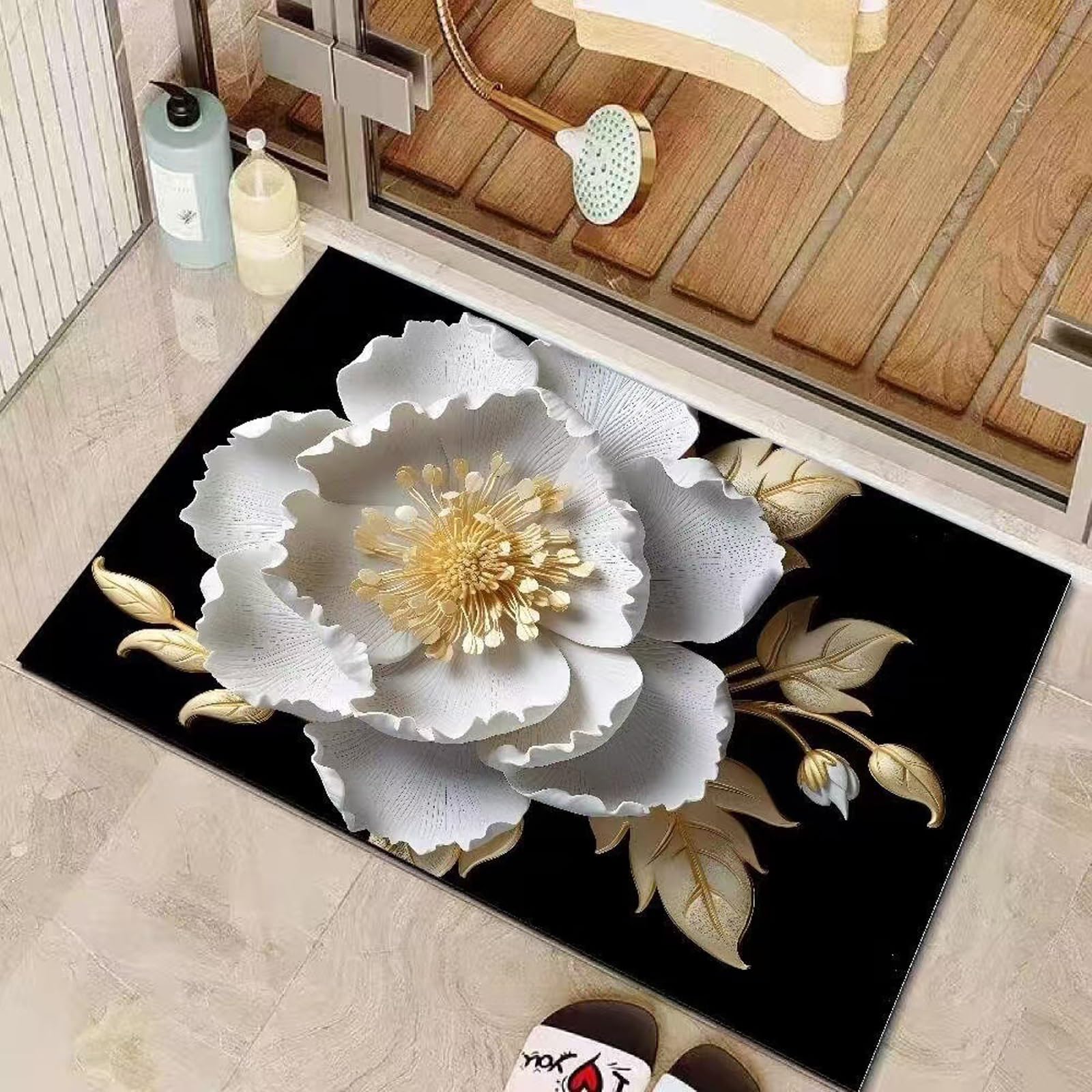 Tapis de salle de bain épais anti-glisse pour carrelage sécurisé