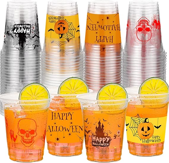 Halloween Party Cups Happy Halloween Disposable Clear