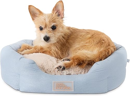 Miniatura 19 de Town & Country Everyday CuddleTown Cama para Mascotas Cuddler de Lino Sintético Cómoda y Acogedora, Espuma de Caja de Huevos de Apoyo y Calmante,