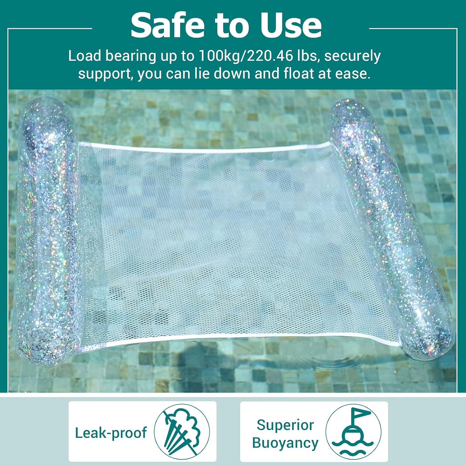 HeySplash Inflatable Pool Floats Lounger, Pool Raft Floats for Adults