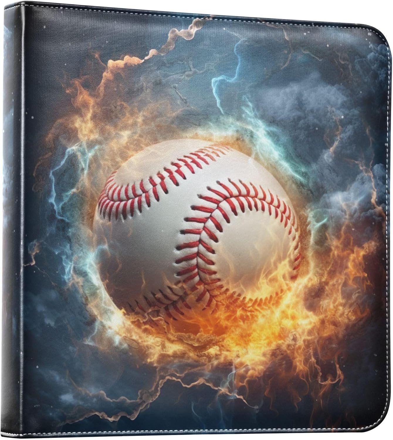 Photo Album Self Adhesive DIY Scrapbook Album Fire Baseball 3 Ring Binders Photo Book 40 Pages 8x10 for Memory