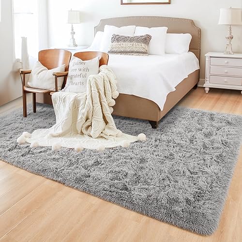 Miniatura 9 de ISEAU Alfombra de área mullida, lanuda y cómoda para interiores, dormitorio de niños y niñas, dormitorio de bebés, tapete para piso al lado de la