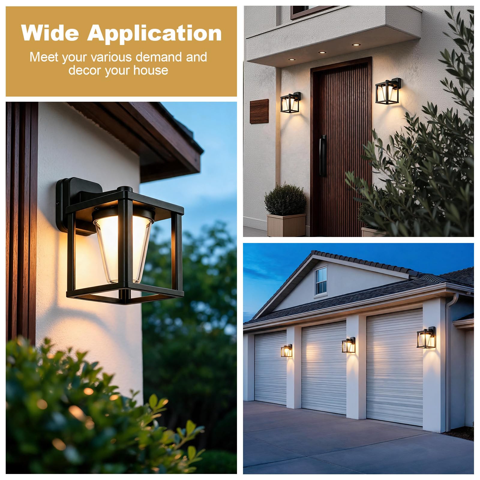 Applique da Parete Esterno 15W E27 base con lampadina | lampada da Parete IP65 Impermeabile Alluminio,Bianca Calda 3000K, Applique da interno Moderna per Giardino, Terrazza e Garage