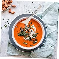 Vista 4 de Yardwe Cucharas de sopa de cerámica, paquete de 2 cucharas de comedor reutilizables de 9.05 pulgadas para mezclar y servir ollas calientes