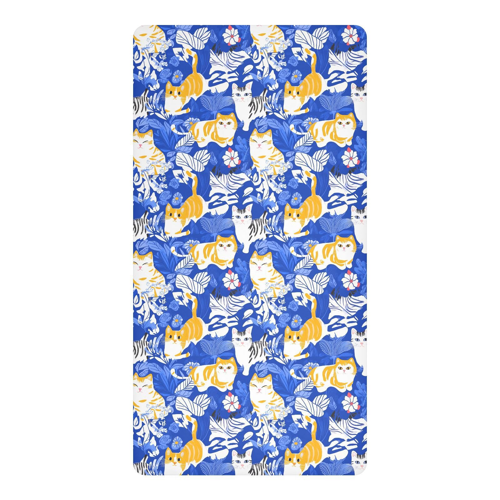 Housse de matelas imperméable bébé haute protection lit Chic American Shorthaircats Bleu roi