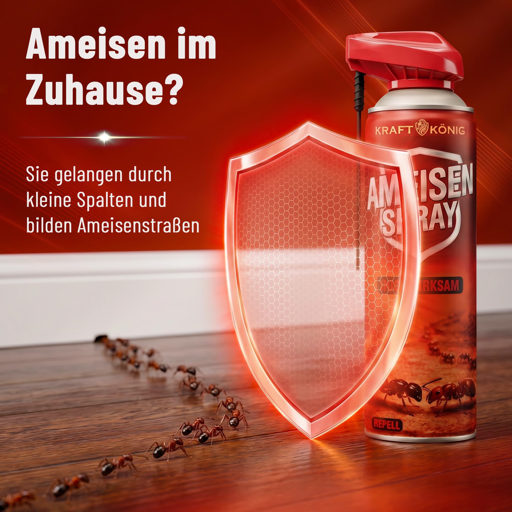 Ameisenspray 500ml mit Sprührohr – Extrem effektiv bei Ameisen im Haus, auf Terrasse & im Garten – Schnell wirksam & sofort einsatzbereit – Made in Germany