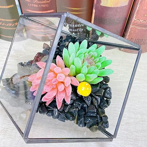 Miniatura 6 de Piedras de cuarzo de grava pulida de cristal de obsidiana negra, piedra de guisantes de 0.3 a 0.4 pulgadas, piedra natural triturada para decoración