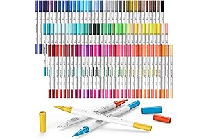 Mogyann Dual Tip Brush Markers, Fine Tip Art Markers For Adult Coloring and Calligraphy Drawing