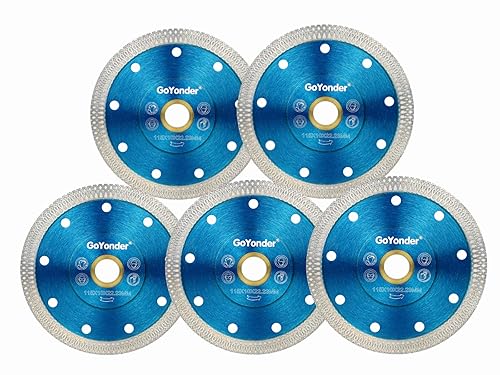 GoYonder Hoja de sierra de cerámica de diamante súper fina hoja de corte de porcelana para cortar azulejos de cerámica o porcelana (4.5 "(115 mm) -