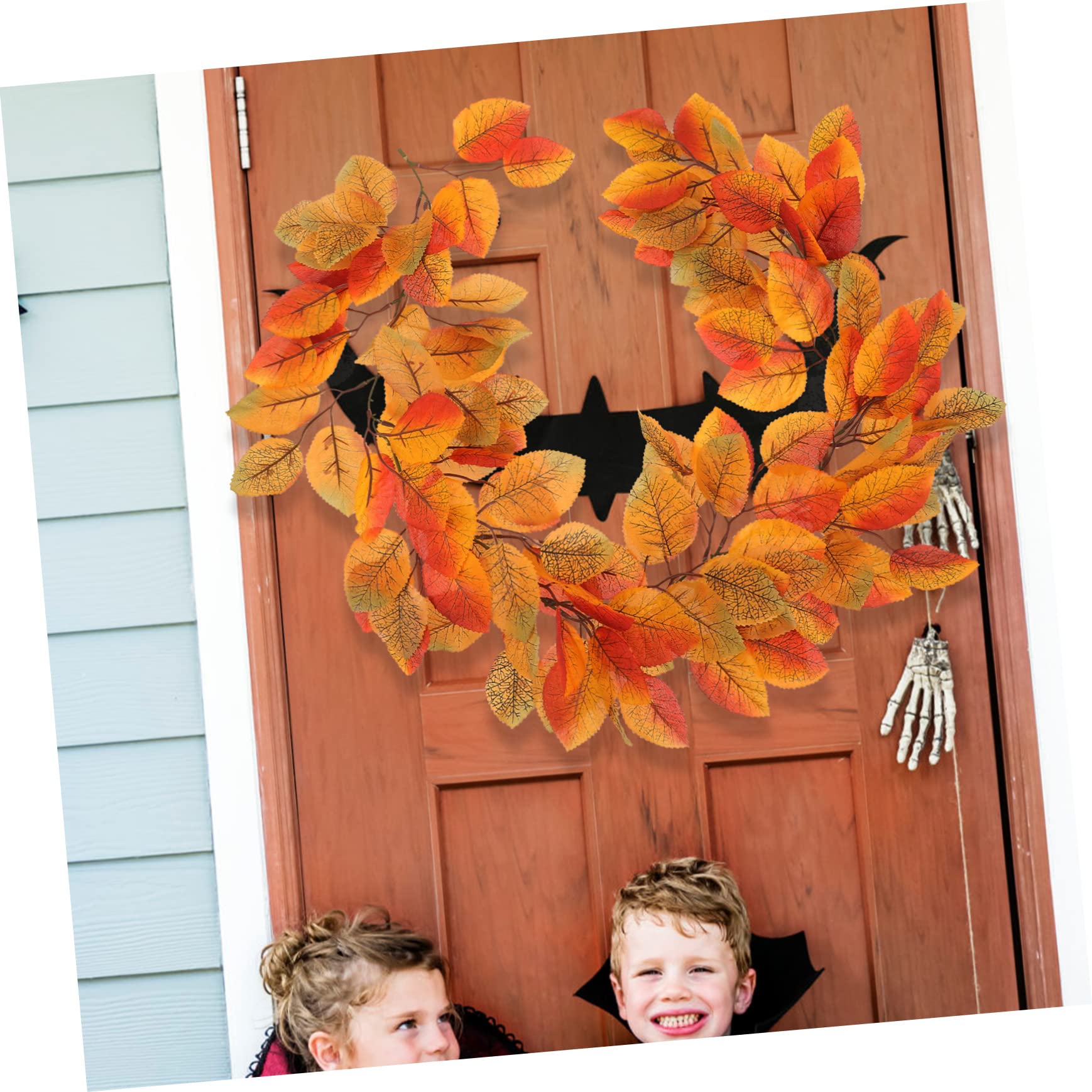 TOPBATHY 5st Dekoratives Rattan Thanksgiving-weingirlande Danksagung Kranz Blatt Herbstlaub Halloween-wohndekoration Halloween-Girlande Laubmantelrebe Herbstdekorationen Plastik