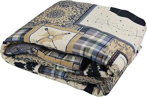 Donna Sharp Manta decorativa con diseño de símbolos del bosque con retazos cuadrados