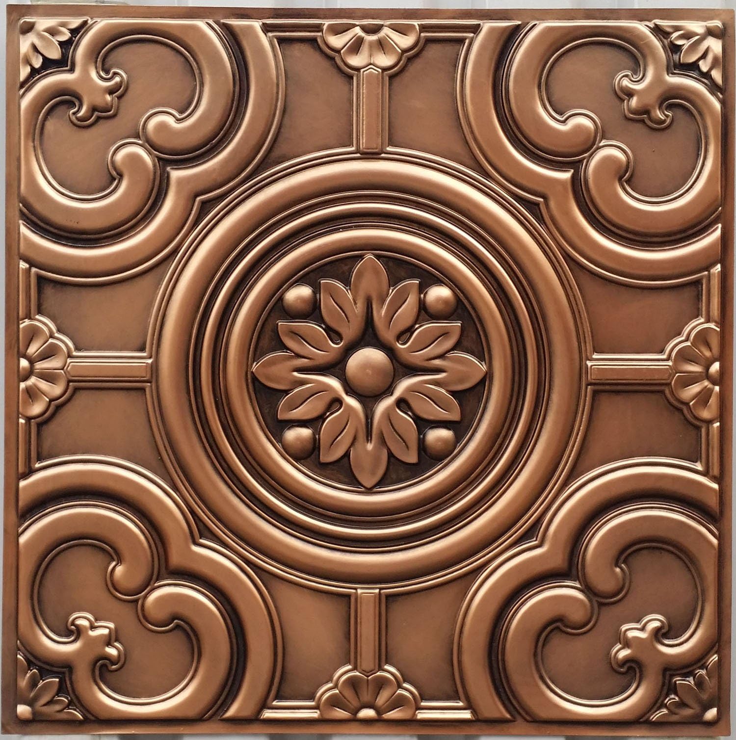 PL50 Faux finishes Antique Copper Ceiling Tiles 3D Embossed Cafe Pub Shop Art Decoration Wall Panels 10pieces/lot