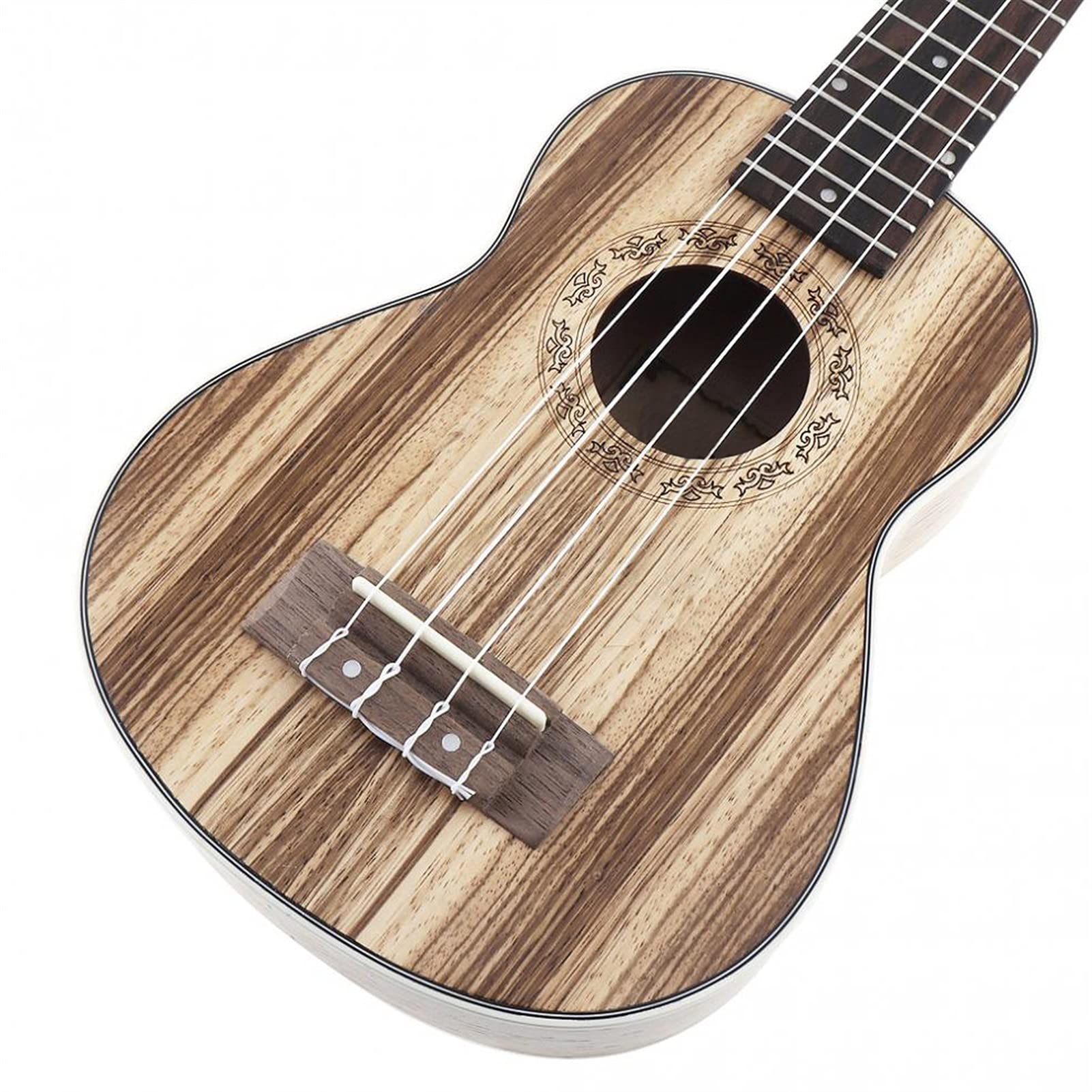 Ukulele koncertowe Początkujący Ukulele 21- calowy Wysokiej Jakości Przenośne Sopranowe Ukulele 15 Fret Cztery Struny Zebra Guitar Guitar Ukelele Muzykalny Instrument Struszony