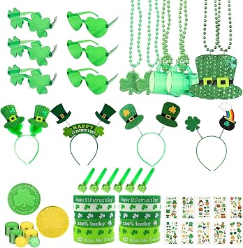 St Patricks Day Accessories, 160 Pcs St Patricks Day Party Favors Set For St Patricks Party, Irish Events Parades for Adults