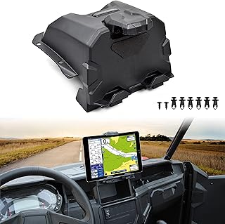SAUTVS Tablet Phone Holder for Polaris General XP 1000 2016-2023, Electronic Device Phone GPS Tablet Mount with Storage Box for 2016-2023 Polaris General 1000 4 / General 1000 XP 4 Accessories