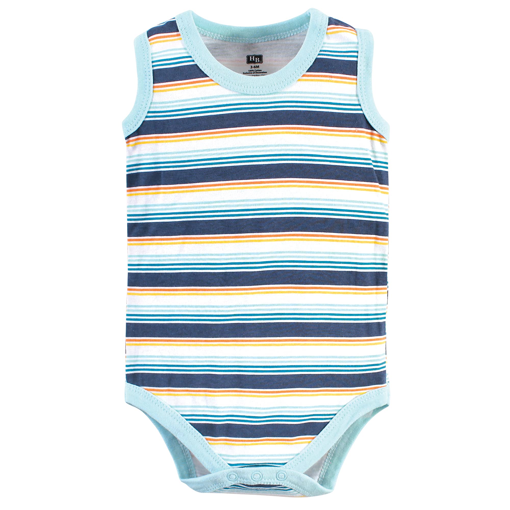 Hudson Baby Unisex Baby Cotton Sleeveless Bodysuits, Surfer Dude, 0-3 Months