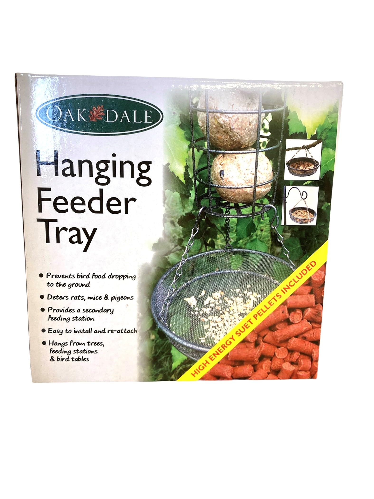 Oakdale Filled Hanging Feeder Tray - Hanging Metal Bird Feeder Perfect For Garden And Outdoor Use With Premium Suet Easy Refill - Image 3
