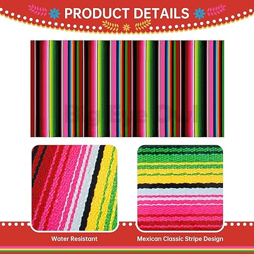 Miniatura 3 de Mantel de fiesta mexicana para decoración de fiesta de cumpleaños, mantel desechable de plástico, suministros para fiestas temáticas de Cinco de