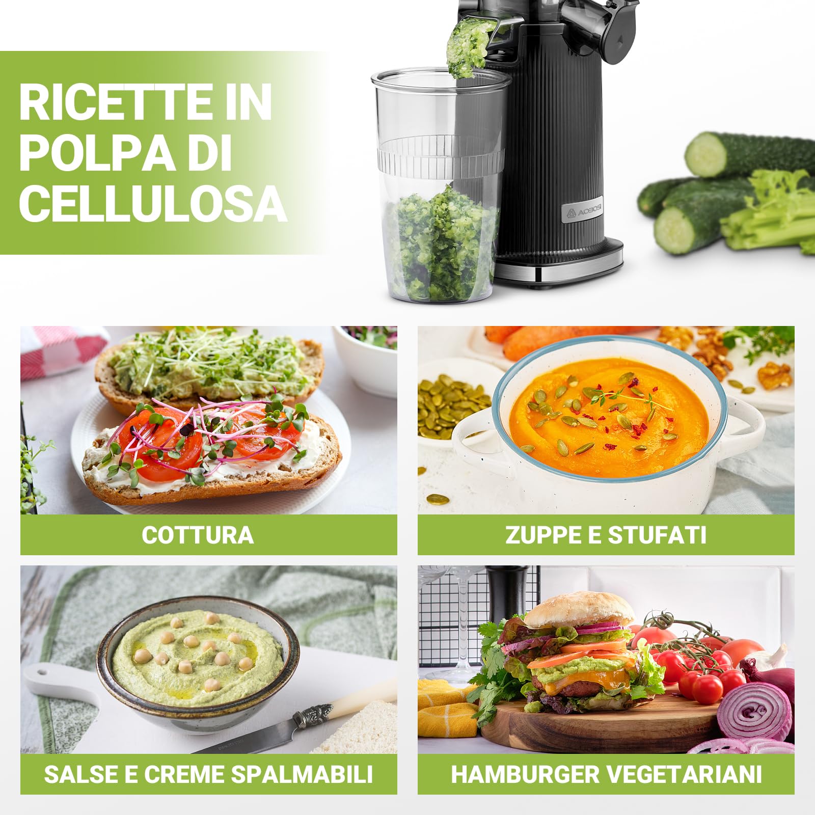 Estrattore frutta e verdura AOBOSI-Mini estrattore con funzione di masticazione inversa -estrattore di succo con spazzola e 2 tazze -150W estrattore a freddo - Spremiagrumi elettrico-Nero.