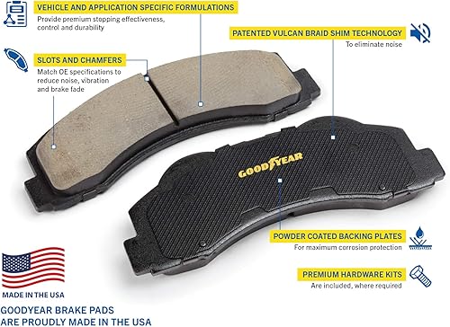 Miniatura 3 de Goodyear Brakes PRK3621F | Front Premium Brake Kit with Pair (2) of AntiOx Coated Brake Rotors and Ceramic Brake Pads fits Hyundai Sonata 2015,