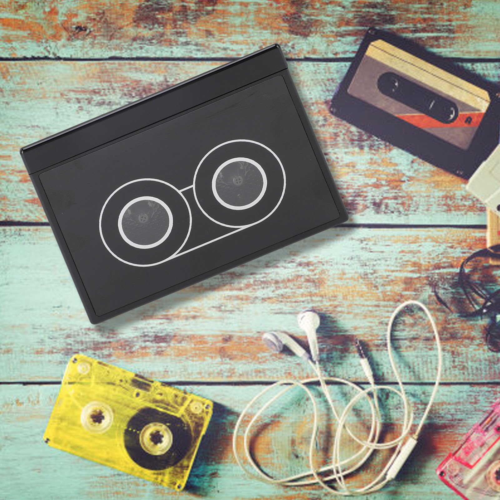 Topincn Cassette Player, Przenośny Konwerter Magnetofonowy Głośny Głośnik z Gniazdem Słuchawkowym, Pełny Dźwięk Stereo, Odtwarzanie Mp3 z USB, Radio FM (A)