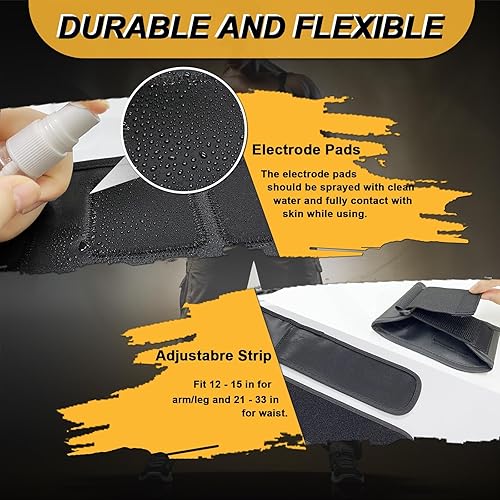 Miniatura 8 de Emurdyon - Cinturón estimulador de abdominales MHD TENS EMS, estimulador muscular, entrenador de cintura para mujerhombre, equipo de entrenamiento