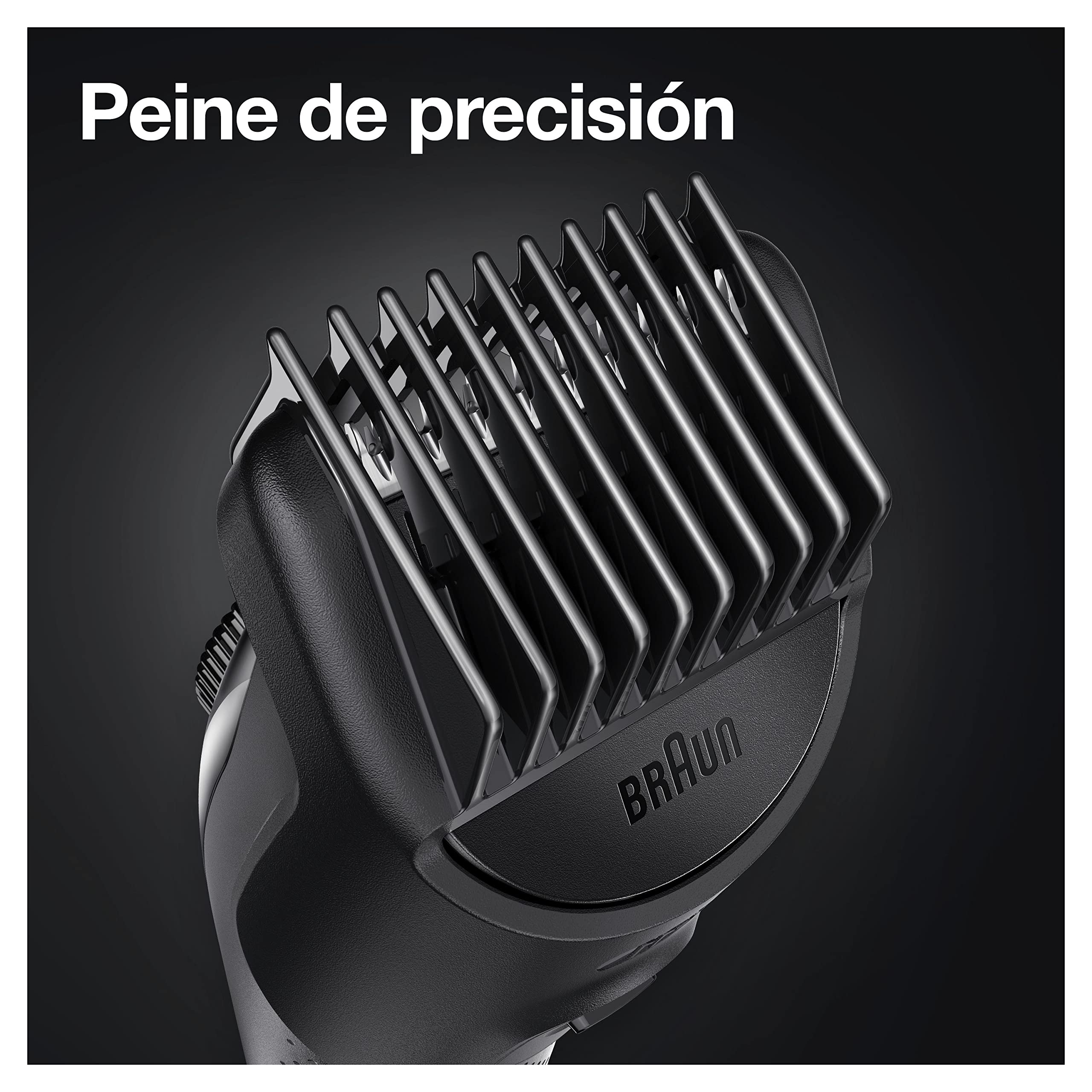 Braun Recortadora de Barba, Máquina Cortar Pelo, Cortapelos Hombre para Cara y Pelo con Láminas Afiladas de Larga Duración y Maquinilla Gillette, 39 Ajustes de Longitud, 3 BT3341, Negro/Verde