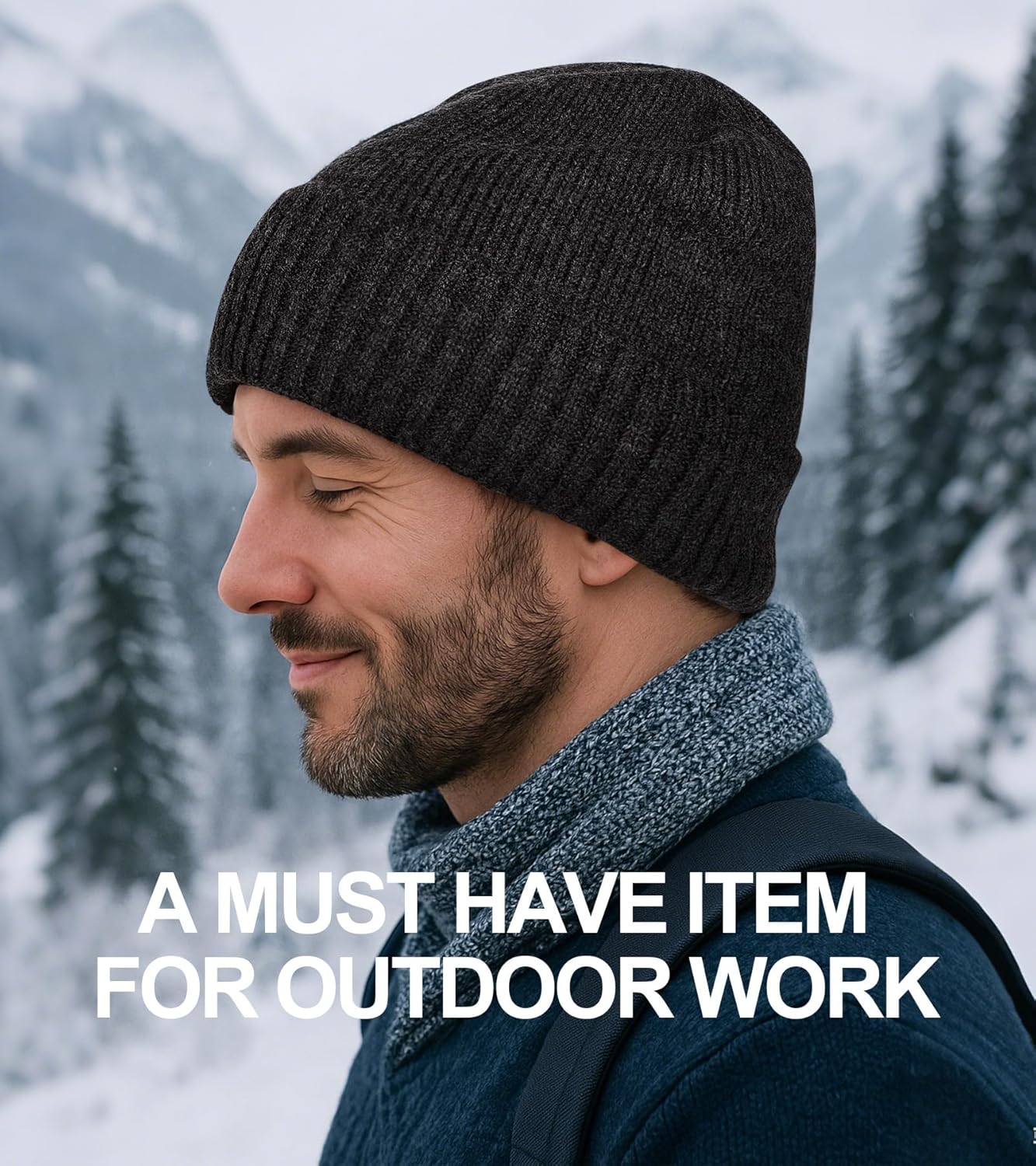 ZTL M/L/XL/XXL Beanie Hats for Men 30% Merino Wool Knit Hat, Winter Hats for Women Thick Warm Lined Cold Weather Skull Cap - Image 2