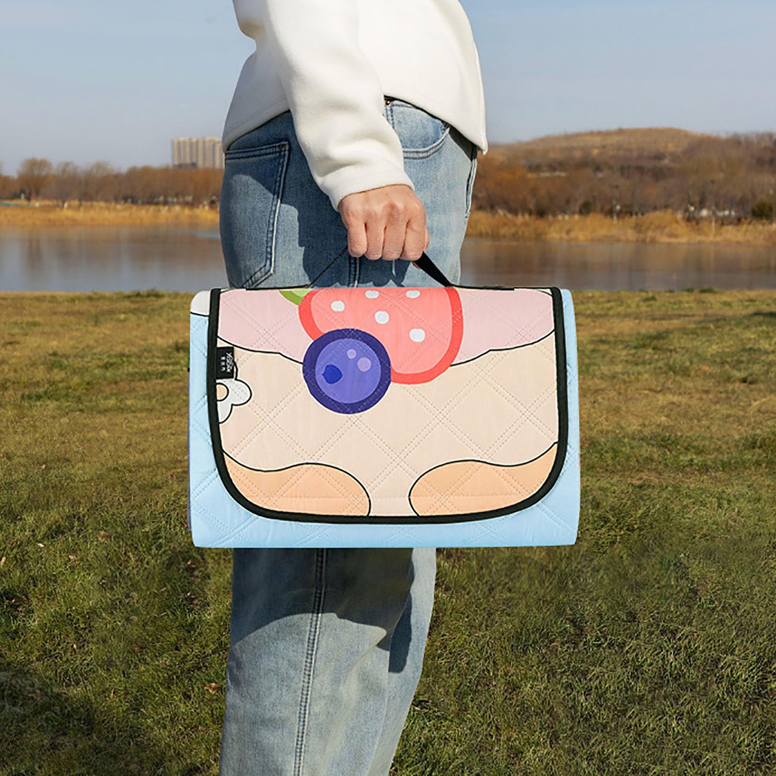 Telo da Picnic Impermeabile e Antisabbia, Pieghevole Coperta da Spiaggia Picnic Blanket per Campeggio, Escursionismo, Parco e Viaggi,200×200cm